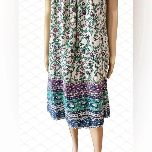 Vintage La Cera Dress Womens Boho Hippie ethnic Retro midi kaftan pockets-M - Picture 2 of 9